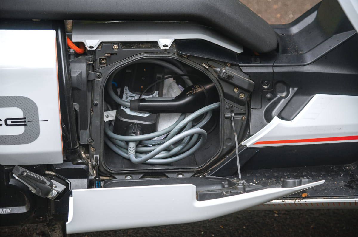 Large storage space is accessible at the touch of a button